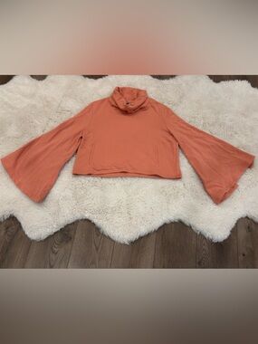 FP Movement by Free People Coral Cowl Neck Cropped Pullover